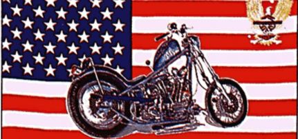 Amerikai USA Zászló Motorkerékpárral 90*150cm
